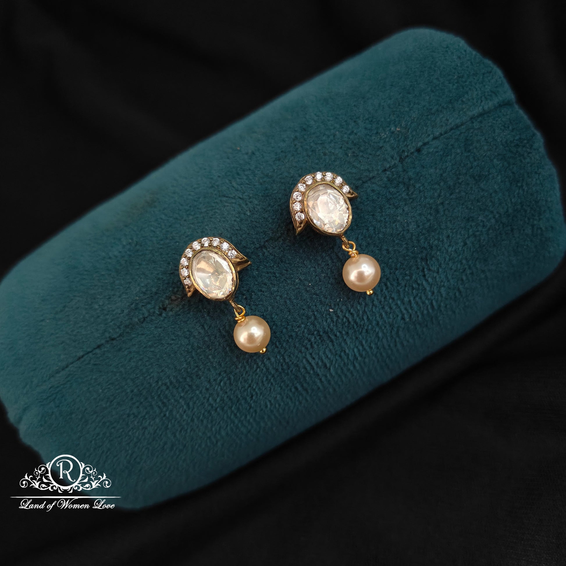 earrings 92.5 silver victorian earrings with pearl hanging-rccp327 pearl 92.5 silver ramala jewelry / ramala collections