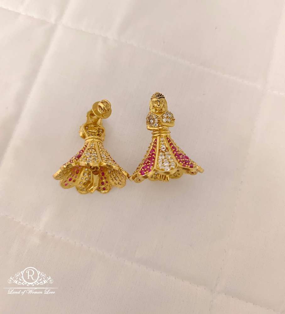 Silver Buttabomma Design Earrings-H128