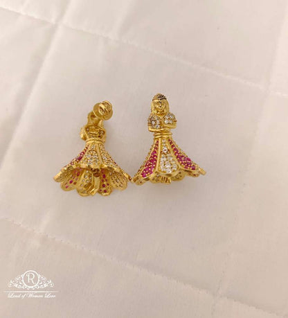 Silver Buttabomma Design Earrings-H128