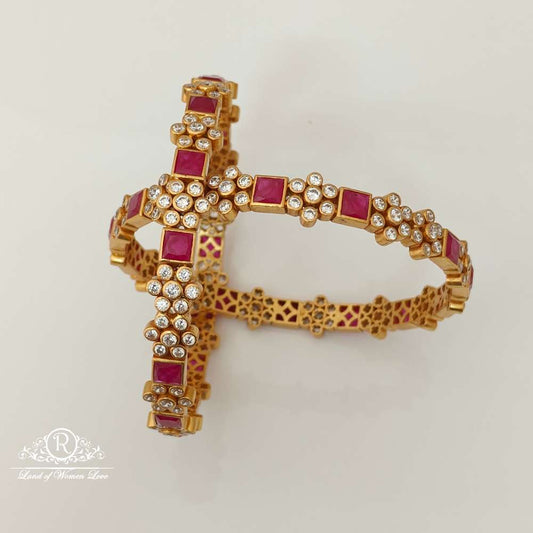 bangle silver kempu stones design bangles-rccp23 92.5 silver ramala jewelry / ramala collections