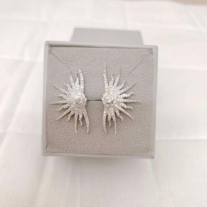earrings silver cz- white stones earrings-rces59 cz 92.5 silver ramala jewelry / ramala collections