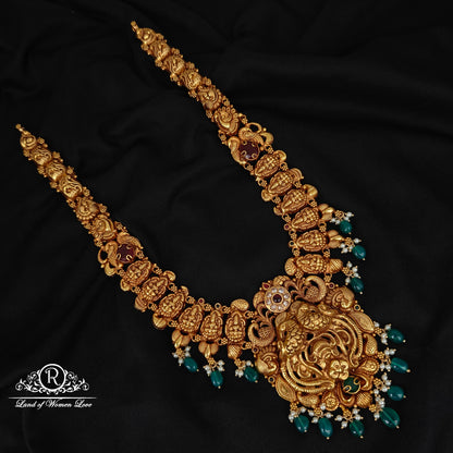 haram 92.5 silver lakshmi devi design haram-rcm302 92.5 silver ramala jewelry / ramala collections