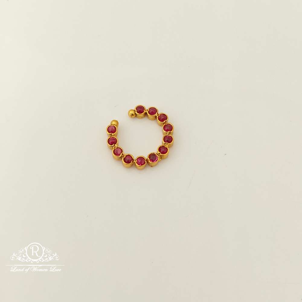 nose pin silver kempu stones design nose pin-rc87-60p23 92.5 silver ramala jewelry / ramala collections