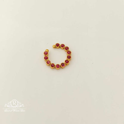 nose pin silver kempu stones design nose pin-rc87-60p23 92.5 silver ramala jewelry / ramala collections