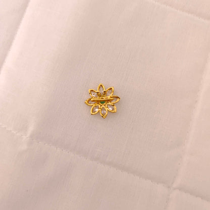 Silver White Stones Side Flower Design Pendent-JR145