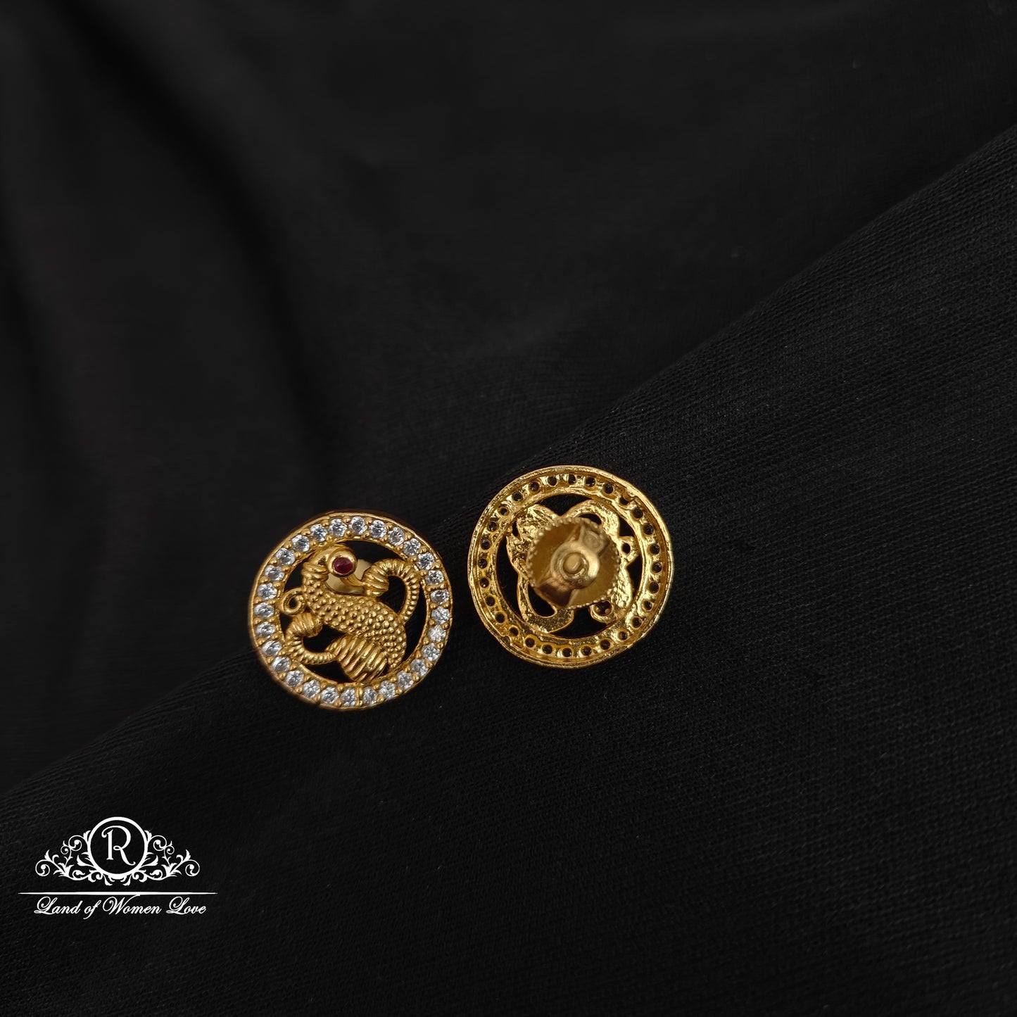 92.5 Silver Peacock design Studs-RCCP382