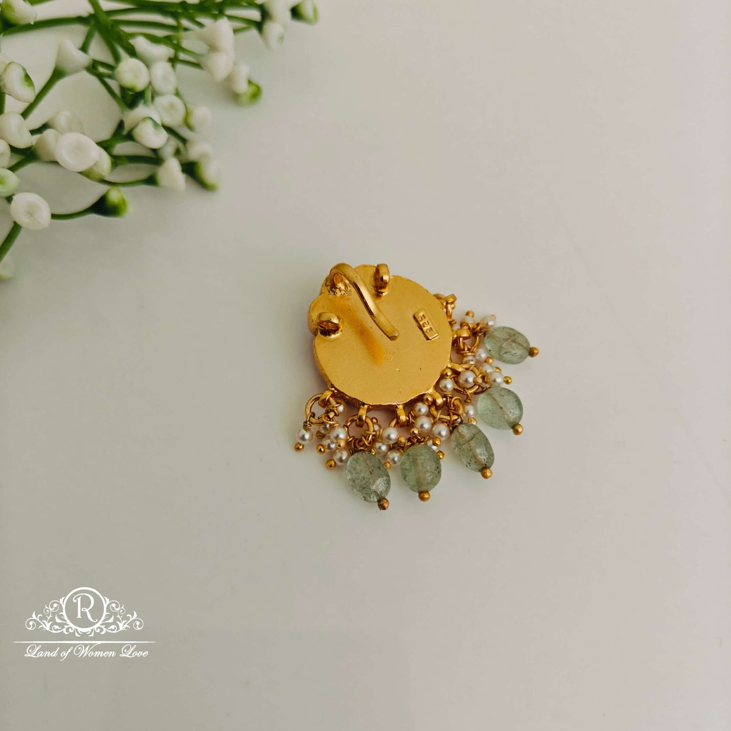 Simple and Cute kundan silver pendant -RCN15