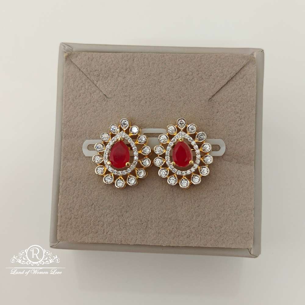 stud silver diamond replica design cz-stones earrings-rccp83 cz 92.5 silver ramala jewelry / ramala collections