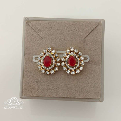 stud silver diamond replica design cz-stones earrings-rccp83 cz 92.5 silver ramala jewelry / ramala collections