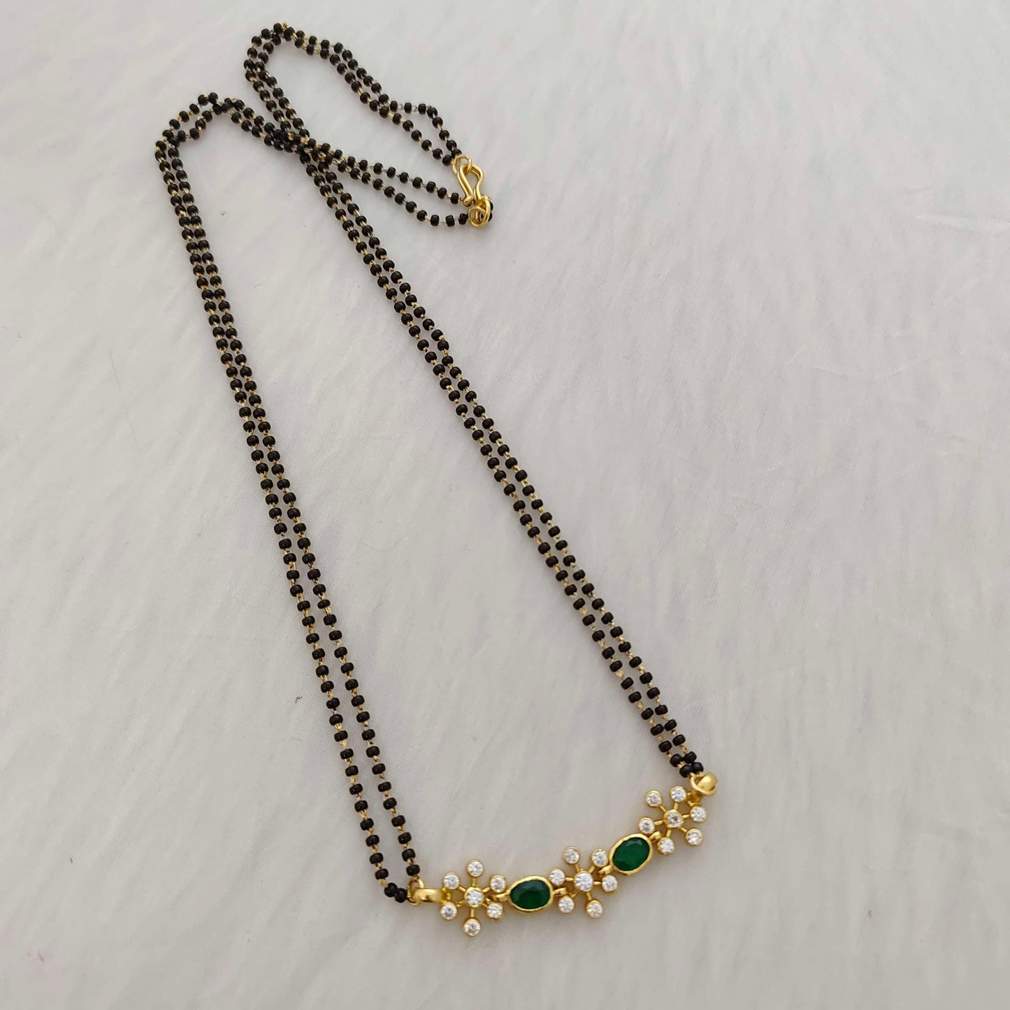 chain silver black beads chain with locket -rcc293 92.5 silver ramala jewelry / ramala collections