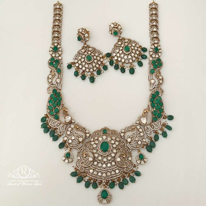 Silver Victorian Moissanite Peacock Design Earring-RCZ33