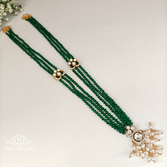 92.5 silver 3 lines beads mala with side lockets-rch880 92.5 silver ramala jewelry / ramala collections