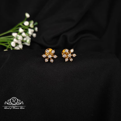 earrings 92.5 silver simple and cute earrings with white stones-rcz76 92.5 silver ramala jewelry / ramala collections