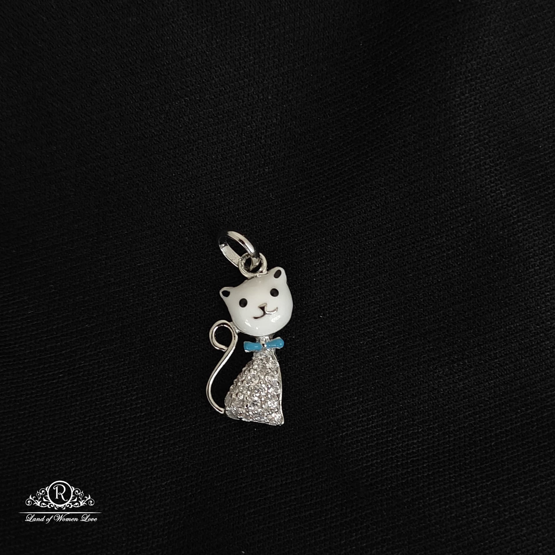 pendant silver cat pendant-rcrc24-2 cz 92.5 silver ramala jewelry / ramala collections