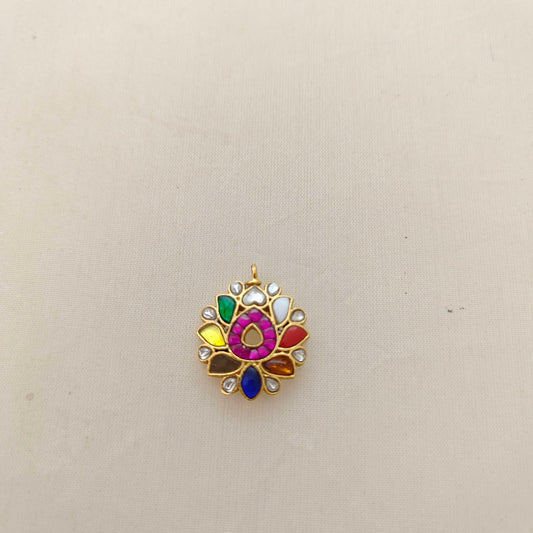 pendant silver kundan navaratna pendant - rcd270 navaratna 92.5 silver ramala jewelry / ramala collections