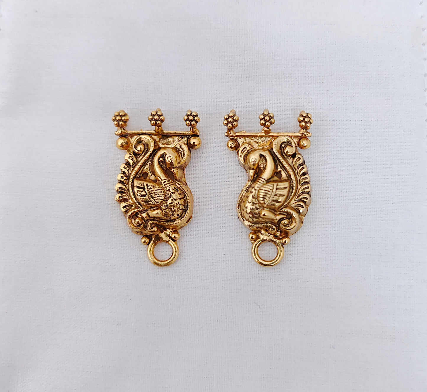 Silver base gold polish side lockets -RCV206