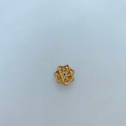 Silver CZ-flower side locket -RCD373