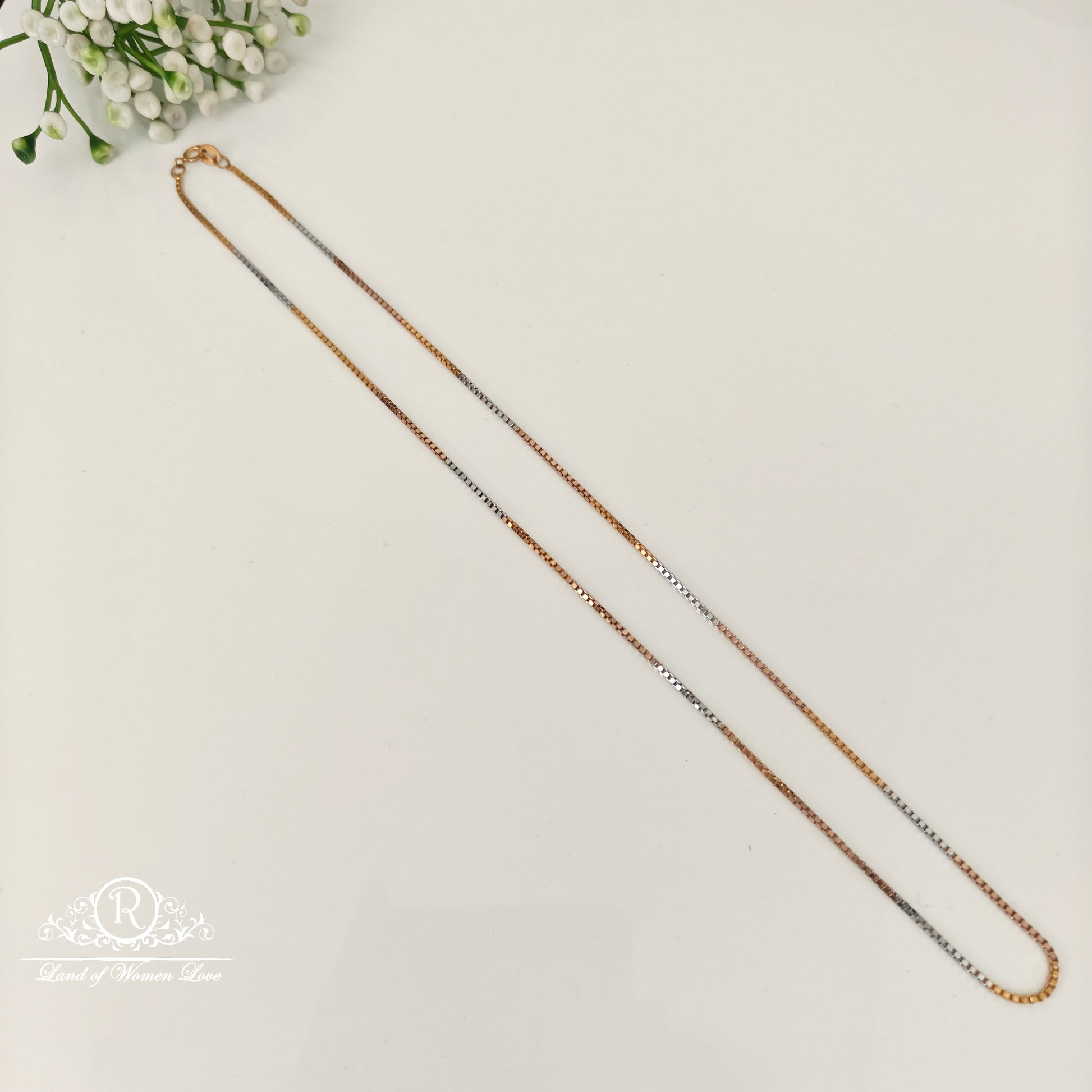 chain 92.5 silver imported italian 2 tone chain-rcra132 92.5 silver ramala jewelry / ramala collections