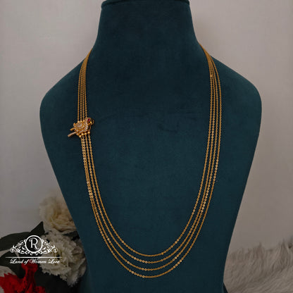 92.5 silver chandraharam with bird side locket -rch884 92.5 silver ramala jewelry / ramala collections