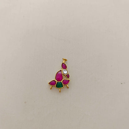 pendant silver kundan peacock pendant -rcd266 ruby 92.5 silver ramala jewelry / ramala collections