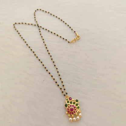 chain silver black beads chain -rcha11 92.5 silver ramala jewelry / ramala collections