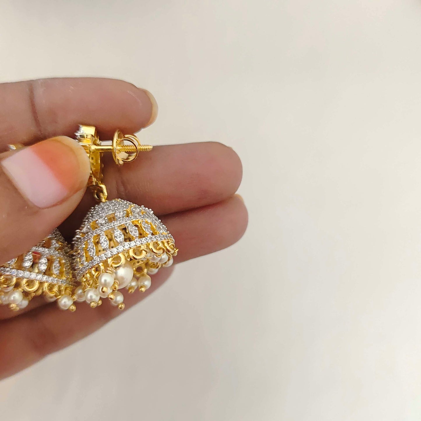 Silver diamond replica earrings -RCT175