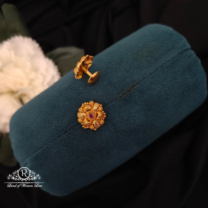 Silver flower design earrings RCMS047