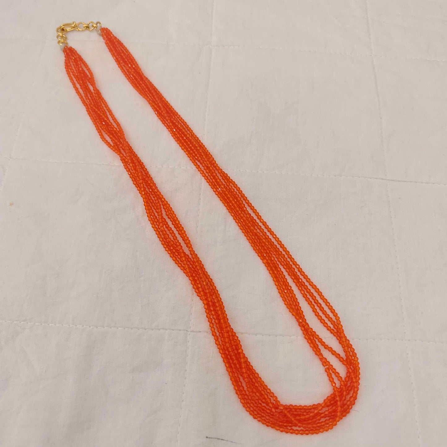 Cristal Beads Mala Orange  Colour 6 lines 20 inches RCH316