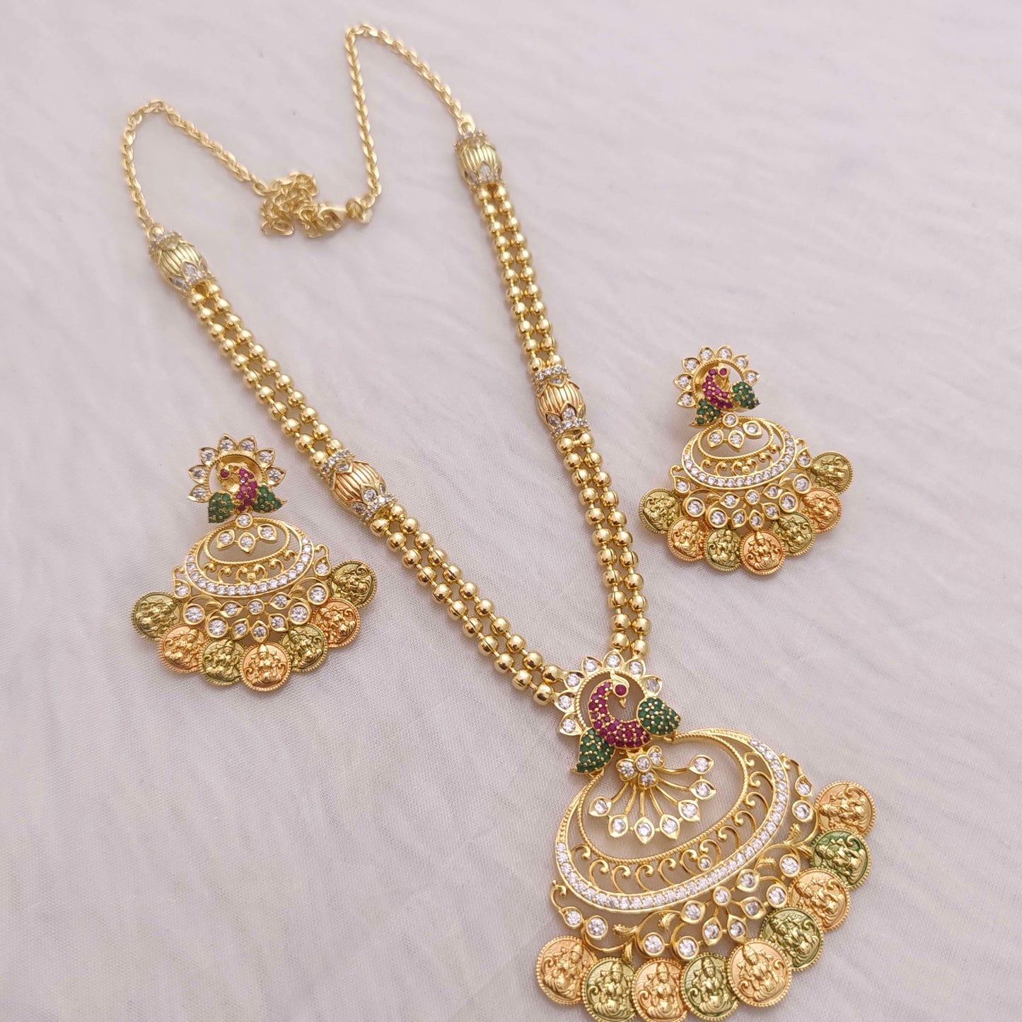 Silver peacock necklace -RCT08