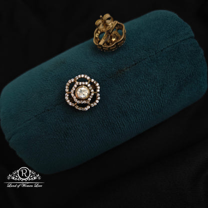 92.5 silver Victorian flower design Studs -RCCP322