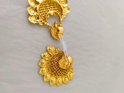 Silver chandbali earrings -RCH488