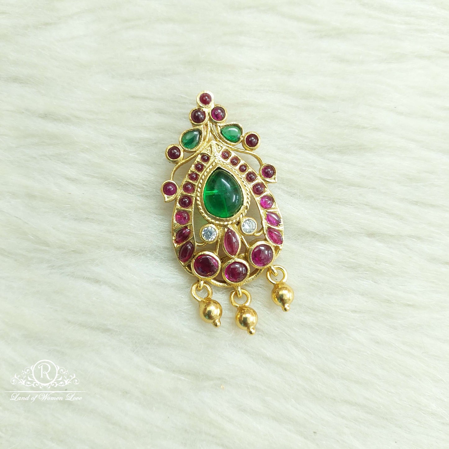 silver kempu stones locket-sa362 92.5 silver ramala jewelry / ramala collections