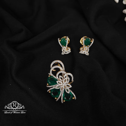 earrings 92.5 silver simple and cute pendent with earrings -rcm091253 92.5 silver ramala jewelry / ramala collections