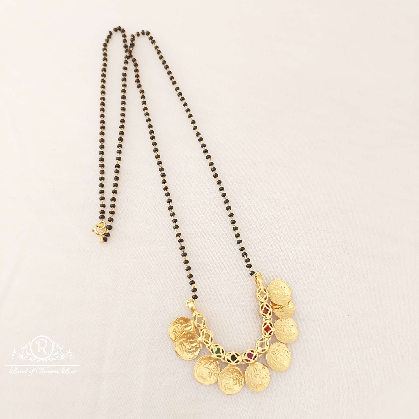 Silver Kasula Black Beads-SA443