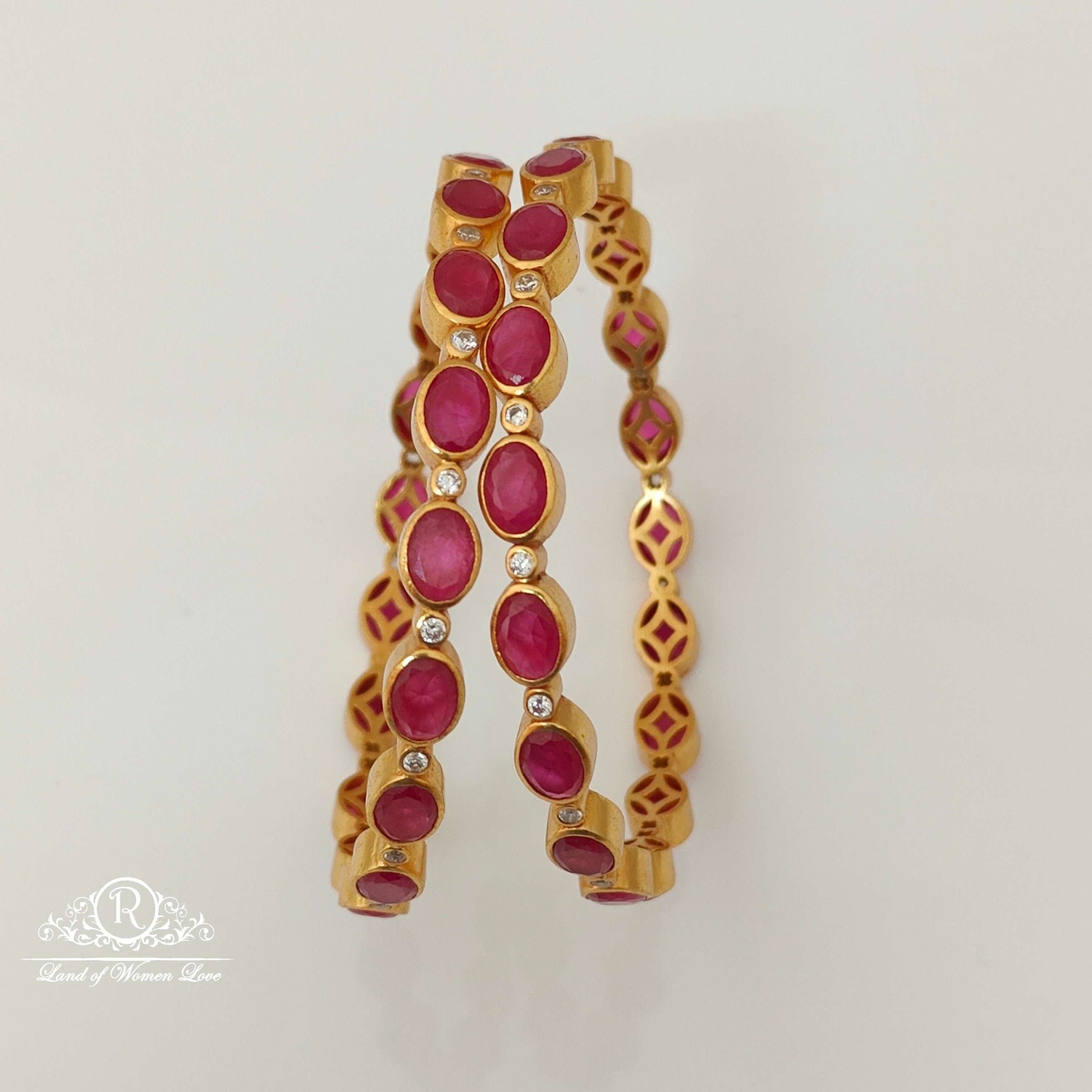 bangle silver kempu stones design bangles-rccp28 92.5 silver ramala jewelry / ramala collections