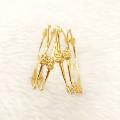 Silver White Stones Lakshmi Devi Bangles-C153