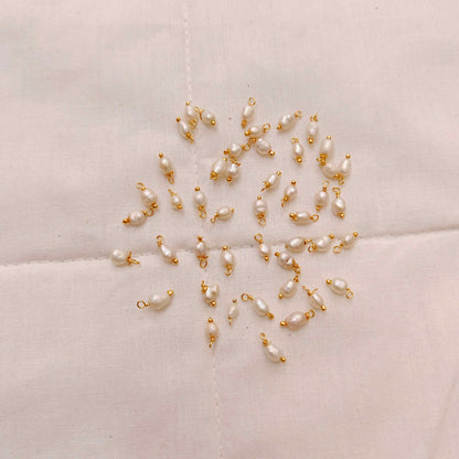 Silver gold polish single rice pears -RCJR263