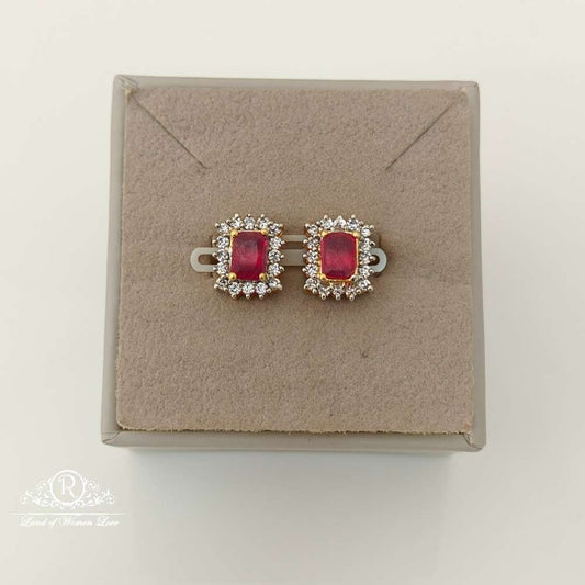 stud silver cz- kempu stone stud design earrings-rcv288 cz 92.5 silver ramala jewelry / ramala collections