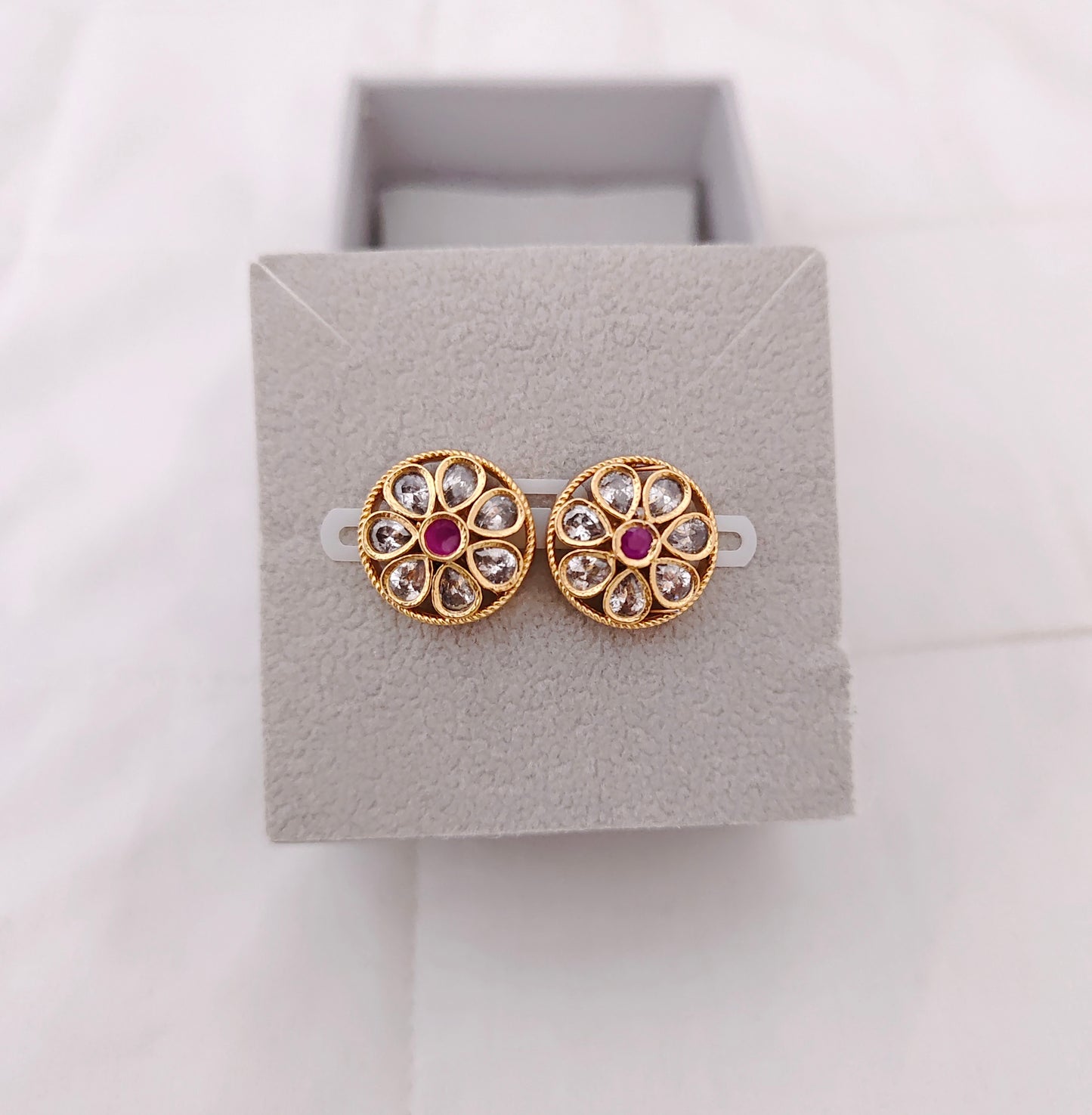 earrings silver base gold polish earrings -rcm548 92.5 silver ramala jewelry / ramala collections
