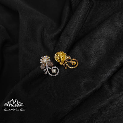 Silver pearl gem stone necklace-RCCP258