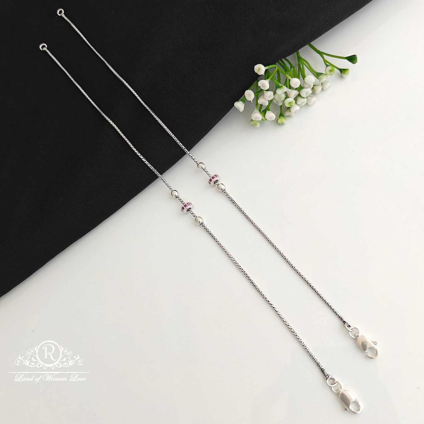 silver anklets -rcra115 92.5 silver ramala jewelry / ramala collections