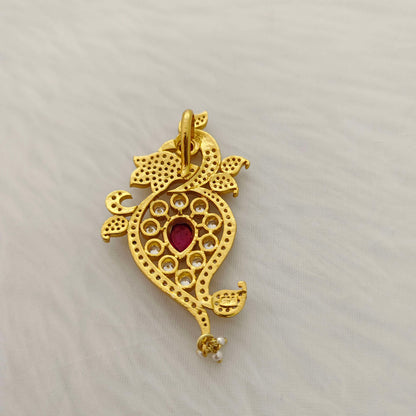 Silver base peacock design pendant -RCC118