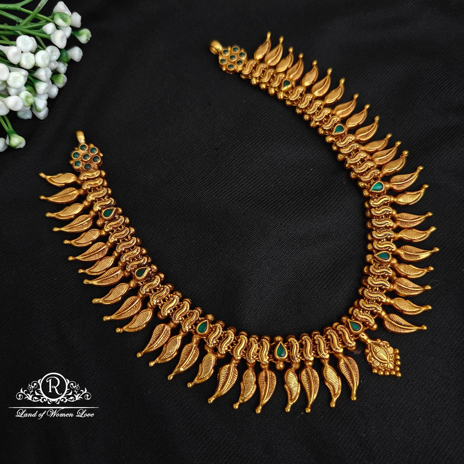 necklace 92.5 silver simple & cute lakshmi devi design nakshi finishing necklace -rcp152 92.5 silver ramala jewelry / ramala collections