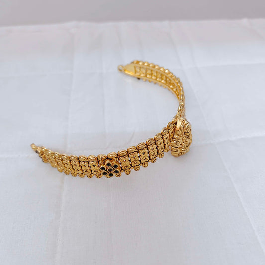 Silver gold polish Lakshmi Devi necklace -RCJR327