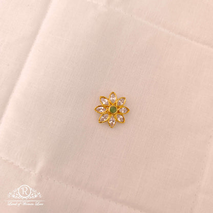 Silver White Stones Side Flower Design Pendent-JR145