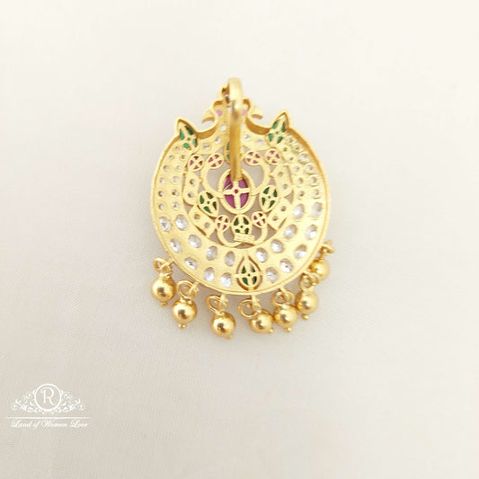 Silver CZ-Stone Peacock Locket-SA407