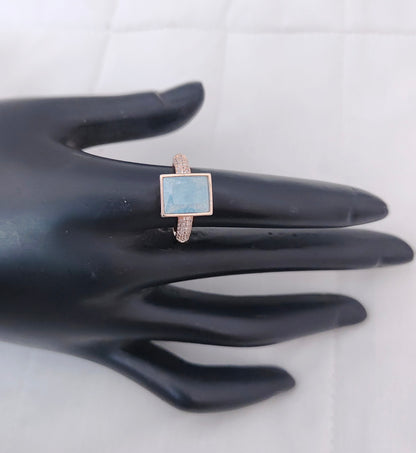 ring silver cz-rose gold polish finger ring designs -rcg070 cz 92.5 silver ramala jewelry / ramala collections