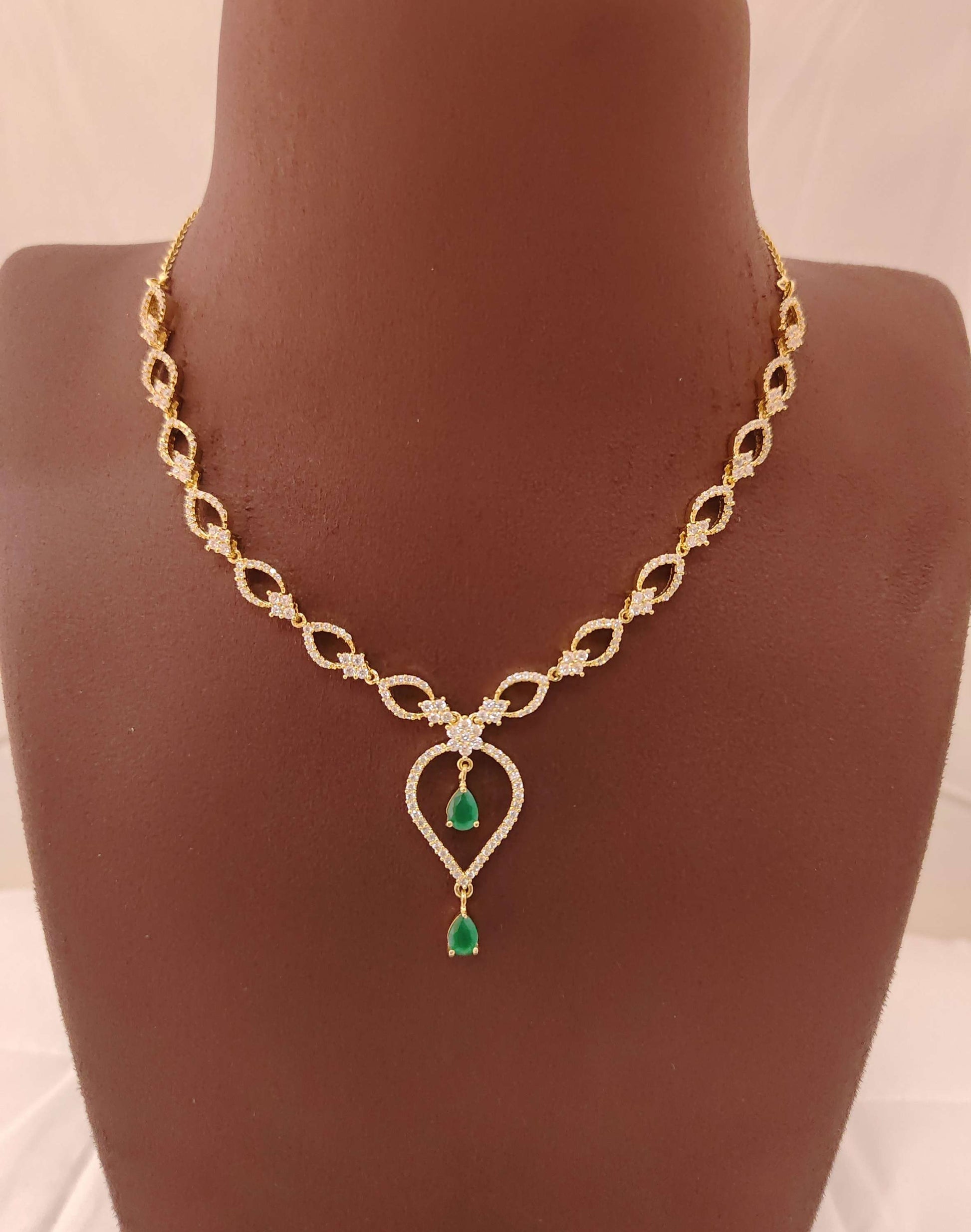 earrings silver cz- white stones design necklace-rces21 cz 92.5 silver ramala jewelry / ramala collections