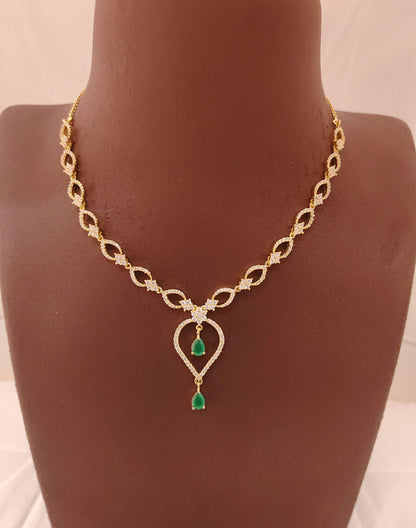 earrings silver cz- white stones design necklace-rces21 cz 92.5 silver ramala jewelry / ramala collections