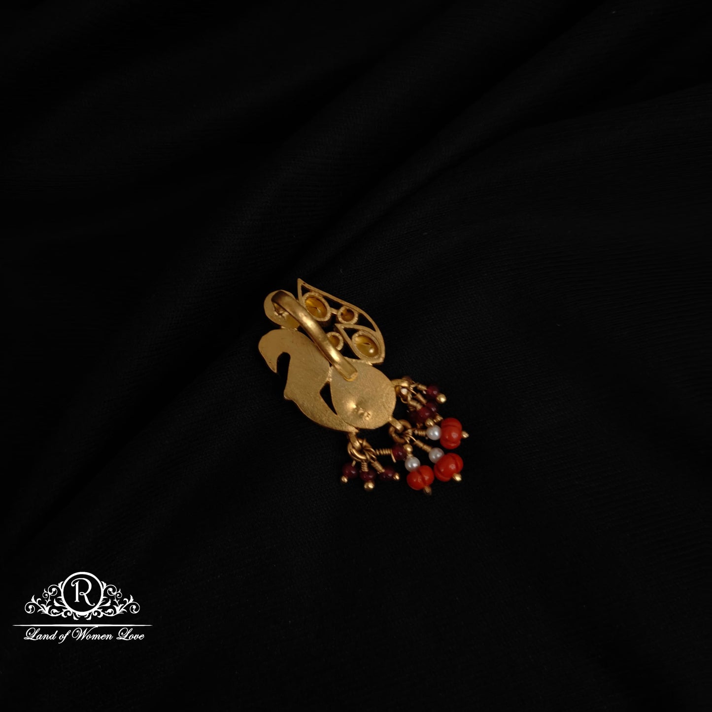 Silver peacock kundan pendant-RCDS249